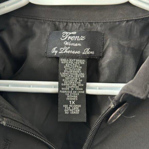 Trenz Women By Theresa Renz Black Spring Light Jacket Plus Size 1X - Picture 9 of 11